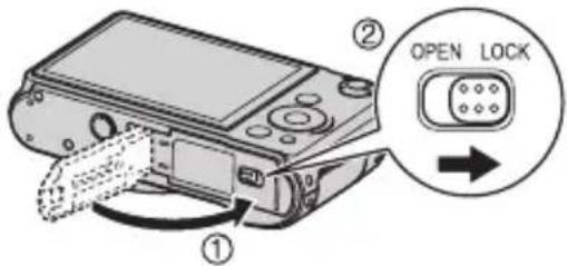 CASIO Exilim EX-FH100 - 3.Fermez le couvercle de batterie. - 1