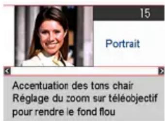 15 Portrait Accentuation des tons chair Réglage du zoom sur téléobjectif pour rendre le fond flou