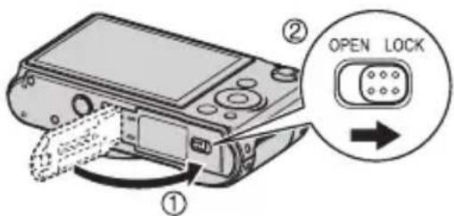 CASIO Exilim EX-FH100 - 3.Fermez le couvercle de batterie. - 1