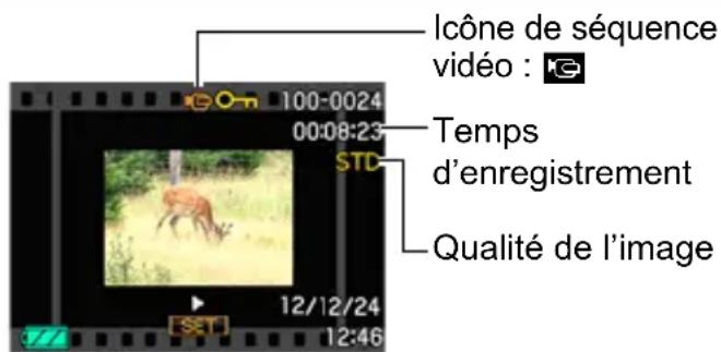 Icône de séquence vidéo : 00:08:23 Temp d'enregistrement STD Qualité de l'image 12/12/24 12:46