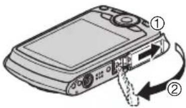 CASIO Exilim EX-Z670 - 1.Ouvrez le couvercle de batterie. - 1