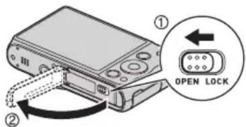 CASIO Exilim EX-ZR20 - Ouvrez le couvercle de batterie. - 1