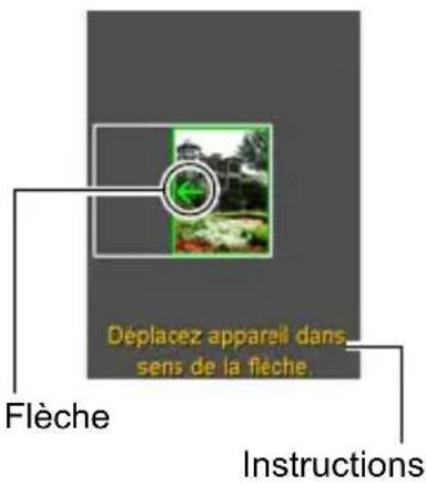Déplacez appareil dans sens de la flèche. Flèche Instructions