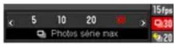 CASIO Exilim EX-ZR200 - Utilisez [◀] et [▶] pour sélectionner la vitesse d'obturation en continu souhaitée. - 2
