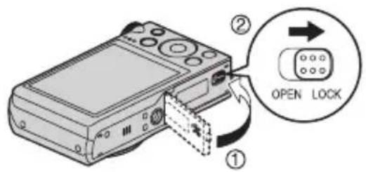 CASIO Exilim EX-ZR200 - 3.Fermez le couvercle de batterie. - 1