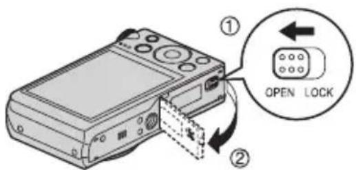 CASIO Exilim EX-ZR310 - Ouvrez le couvercle de batterie. - 1