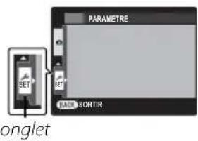 PARAMETRE SET ONGLET SORTIR