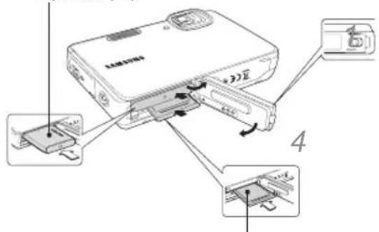 Diagram of a device with labeled parts and directional arrows, showing internal components and connections.
