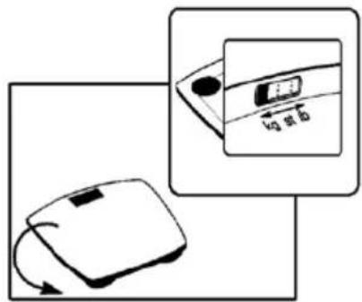 INVENTUM PW511G - Omschakelen van kg naar lb/ Passage de kg à lb Attention: Vous pourriez glisser! - 1