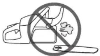 Safety warning symbol for a manual cleaner, showing no smoking and smoke