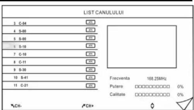 LIST CANULULUI 3 C-04 4 S-00 5 S-00 6 S-10 7 C-10 8 C-11 9 S-30 10 S-41 11 C-21 Frecventa 168.25MHz Putere □□□□□□□□□ 0% Calitate □□□□□□□□□ 0% CH- CH+