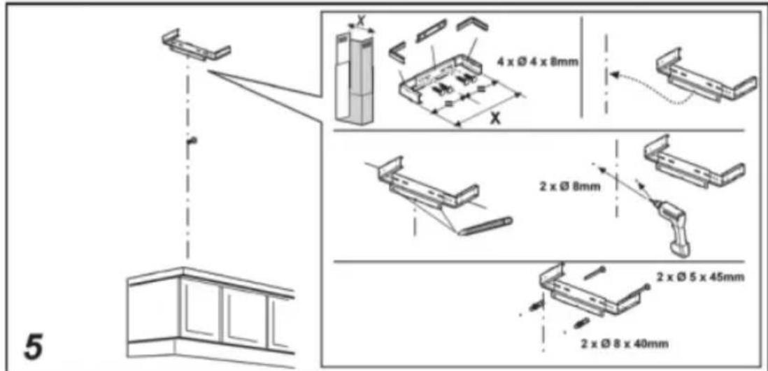 5 4 x Ø 4 x 8mm 2 x Ø 8mm 2 x Ø 5 x 45mm 2 x Ø 8 x 40mm