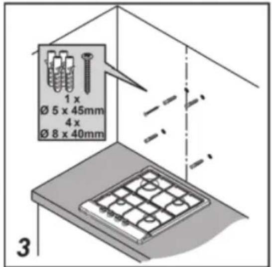 1 x Ø 5 x 45mm 4 x Ø 8 x 40mm 3