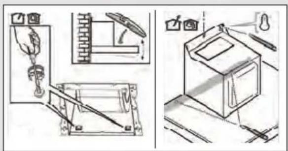 Technical diagram showing a hand operating a switch mechanism and a close-up of the device's internal components with labeled parts.