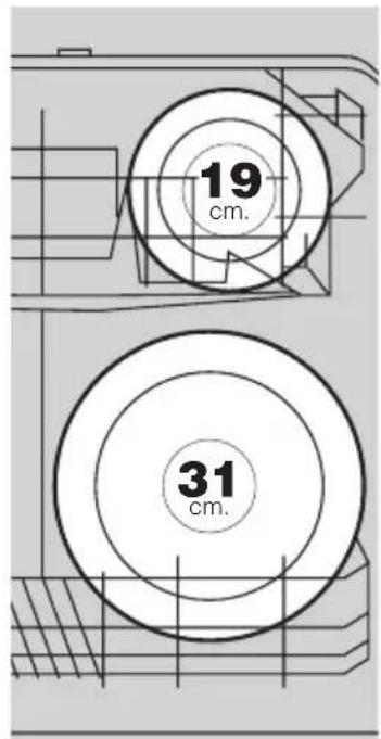 19 cm. 31 cm.
