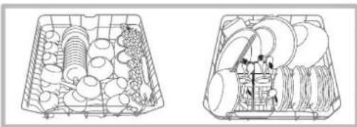 HOTPOINT LFF 8314E EU - Exemplos de carregamento do cesto superior/Inferior. - 1