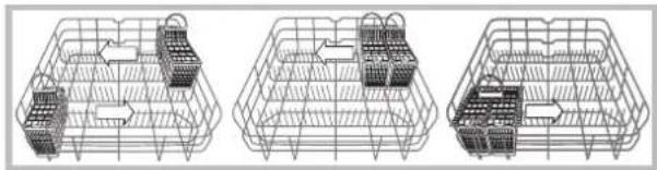 HOTPOINT LFF 8314E EU - Exemples de rangement dans le panier à couverts - 1