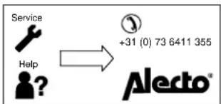 Service Help +31 (0) 73 6411 355 Alecto®