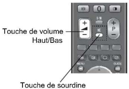 Touche de volume Haut/Bas Touche de sourdine
