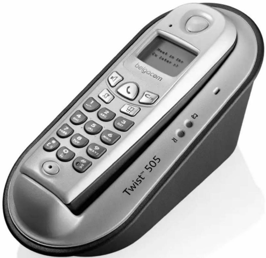 BELGACOM Twist 505 - Belgacom Twist™ 505

Antwoordapparaat modus en uitgaande boodschap instellen 15

Persoonlijke uitgaande boodschap opnemen 16

Aantal belsignalen instellen, voordat het AA het overneemt 16

Activeren/desactiveren van de gesproken hulp 16

Taal voor gesproken hulp van het antwoordapparaat wijzigen 17

Meeluisteren naar gesprekken tijdens het opnemen 17

Opnamekwaliteit instellen 17

Bediening op afstand activeren 17

Antwoordapparaat op afstand bedienen 17

Code voor bediening op afstand wijzigen 18

Memo opnemen/beluisteren (Twist 515) 18


Belgacom Twist™ 515 en uitgaande boodschap instellen 15

Persoonlijke uitgaande boodschap opnemen 16

Aantal belsignalen instellen, voordat het AA het overneemt 16

Activeren/desactiveren van de gesproken hulp 16

Taal voor gesproken hulp van het antwoordapparaat wijzigen 17

Meeluisteren naar gesprekken tijdens het opnemen 17

Opnamekwaliteit instellen 17

Bediening op afstand activeren 17

Antwoordapparaat op afstand bedienen 17

Code voor bediening op afstand wijzigen 18

Memo opnemen/beluisteren (Twist 515) 18 - 1
