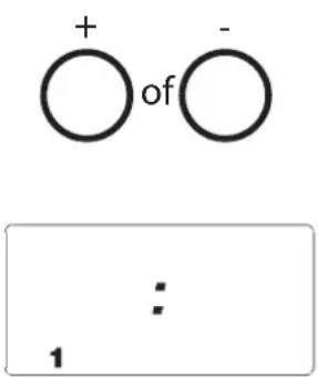 + of - : 1