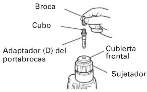 Broca Cubo Adaptador (D) del portabrocas Cubierta frontal Sujetador