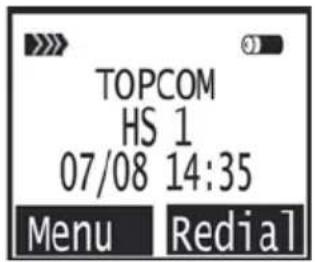 TOPCOM HS 1 07/08 14:35 Menu Redial