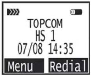 TOPCOM HS 1 07/08 14:35 Menu Redial