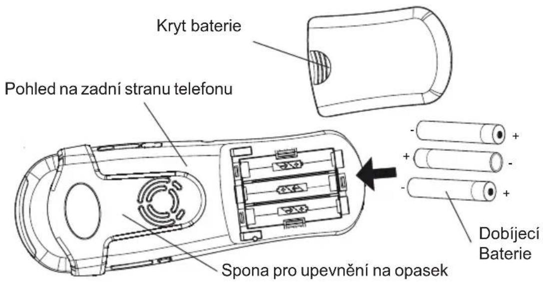 Kryt baterie Pohled na zadní stranu telefonu Spona pro upevnění na opasek Dobíjecí Baterie