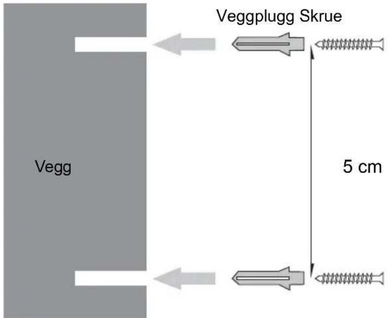 Vegg Veggplugg Skrue 5 cm