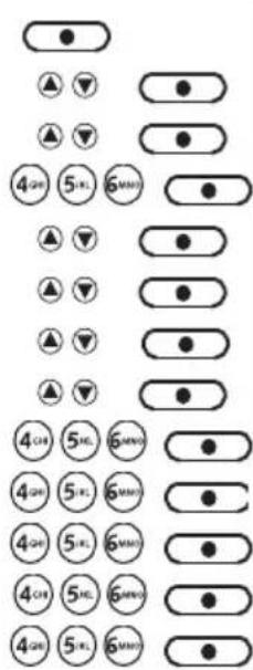 Diagram showing various electrical or mechanical symbols with labeled positions and circular elements, likely representing a circuit or component layout.