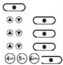 Diagram showing various electrical or mechanical symbols with labeled positions and directional indicators