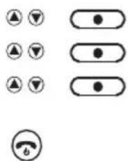 Diagram showing directional and horizontal control buttons with symbols like up/down, down/down, and a speedometer icon.