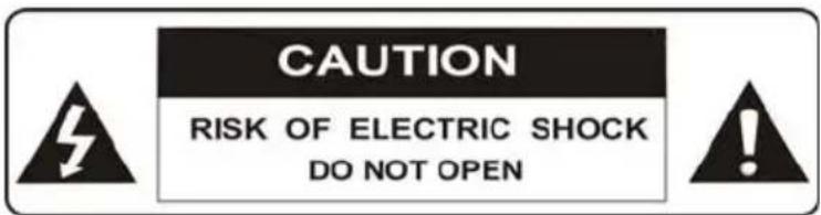 CAUTION RISK OF ELECTRIC SHOCK DO NOT OPEN