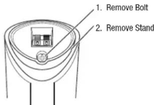 1. Remove Bolt 2. Remove Stand