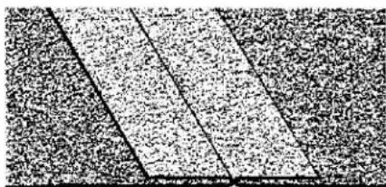 Motif abstrait en noir et blanc avec des lignes diagonales et une texture pointillée (sans texte ni symboles).