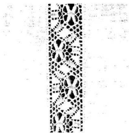 Motif abstrait de points noirs et de formes en forme de larme disposés verticalement (sans texte ni symboles)