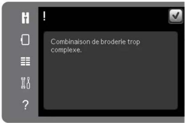 Combinaison de broderie trop complexe.
