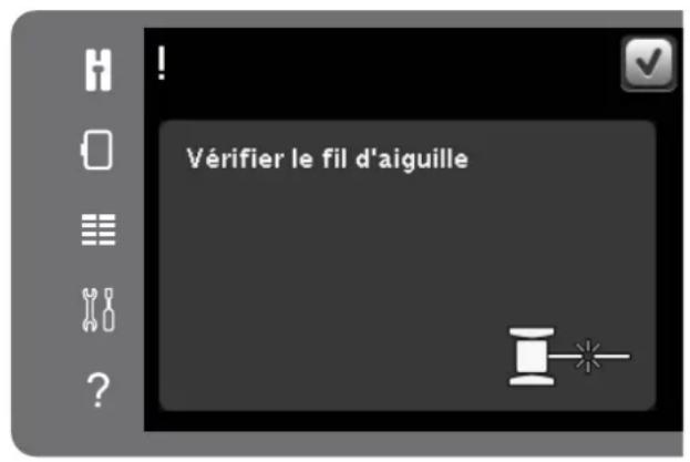 Vérifier le fil d'aiguille.