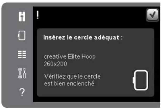 Insérez le cercle adéquat : creative Elite Hoop 260x200. Vérifiez que le cercle est bien enclenché.