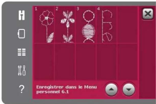 Enregistrer dans le Menu personnel 6.1