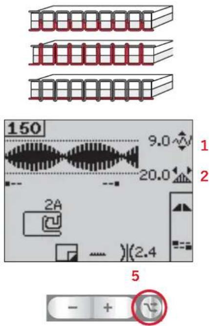 150, 9.0, 20.0, 2A, (2.4), 5, symboles + et -.