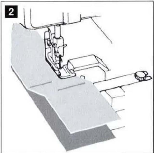 Dessin technique au trait d'une aiguille de machine à coudre et du mécanisme de base (sans texte ni symboles).