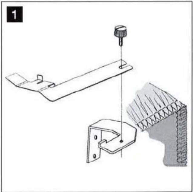 Dessin technique au trait d'un assemblage mécanique avec un outil et un support (sans texte ni symboles).