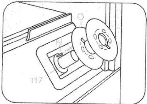 Technical line drawing of a mechanical device.
