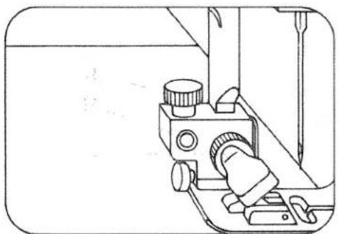 Technical line drawing of a sewing machine tool (no text or symbols).