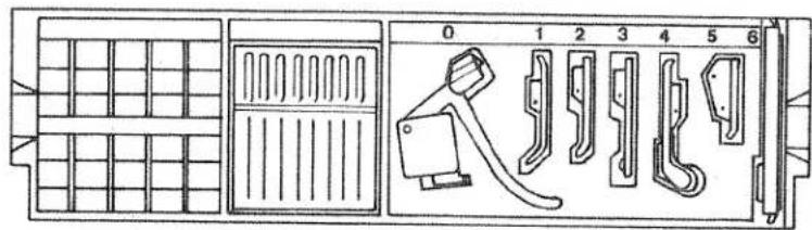 Technical line drawing of a mechanical component with numbered parts (0–6), no readable text or symbols present.