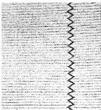 Gros plan sur un motif en zigzag sur un fond texturé (aucun texte ou symbole)