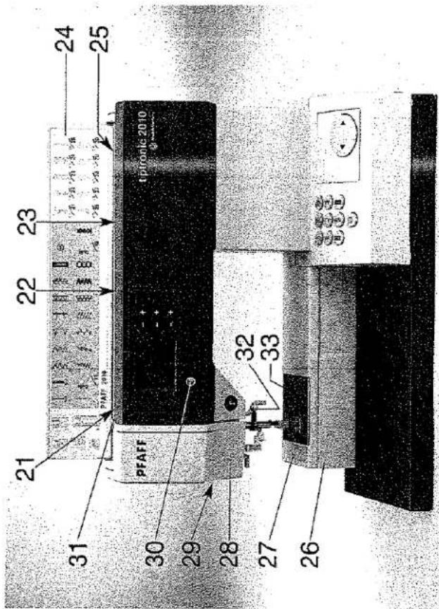 21 22 23 24 25 31 PFAFF tpronic 2010 30 29 28 27 26 32 33