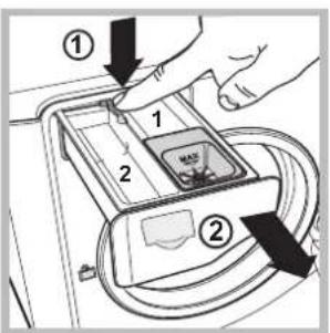 HOTPOINT Aqualtis AQ93F 69 - Limpar a gaveta dos detergentes - 1